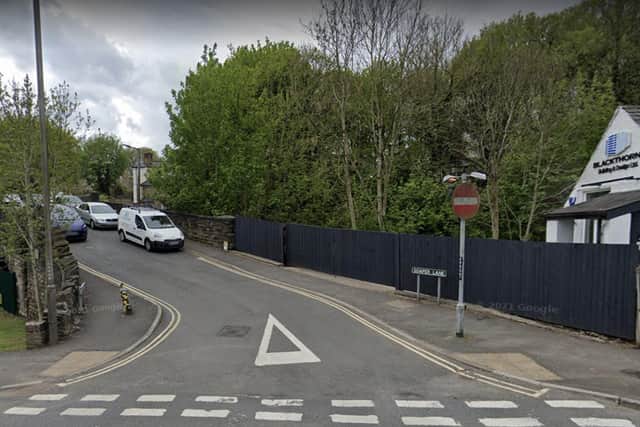 This Google street view image from May 2021 shows the damaged sign on the left. David said the sign on the right cannot be seen by those approaching from Dronfield Station.