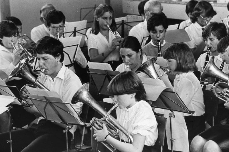 Redwell's brass and wind band were pictured during a marathon concert in July 1984. Who can tell us more?