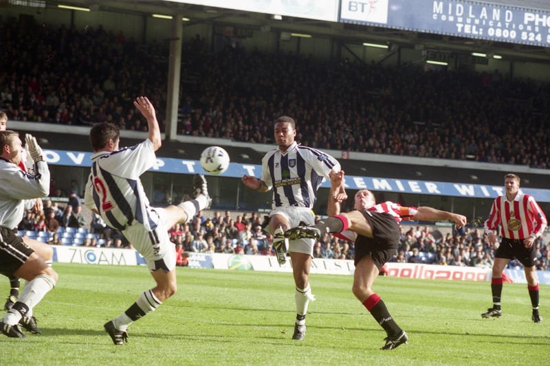 Kevin Ball twists to volley home the winner at West Brom in 1998. He played 340 games for the Black Cats and became a caretaker manager and an ambassador for the club. Anthony Rand believes Kevin would be the ideal man to 'drag them to promotion'.