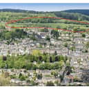 The proposed Matlock Wolds housing site, circled in red, above Matlock. Image from Wolds Action Group.