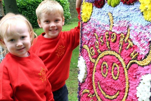 Ava Templeman and James Chatten celebrate Gosforth pre-school's 30th anniversary year in 2007.