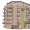 Artist's impression of apartments block proposed for Basil Court, Chesterfield.