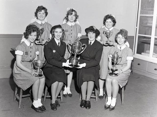 Derbyshire nursing cadets awards at Denby, December 1962.
