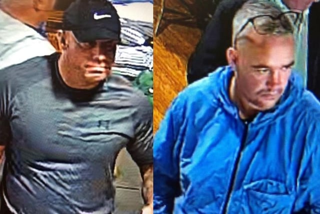 Police were called to East Midlands Designer Outlet in Mansfield Road, Alfreton on August 18 following a report of a theft from a shop.
A cap and two waxed jackets were taken from Barbour during the theft.
Police believe he two males pictured in these CCTV images may hold important information.