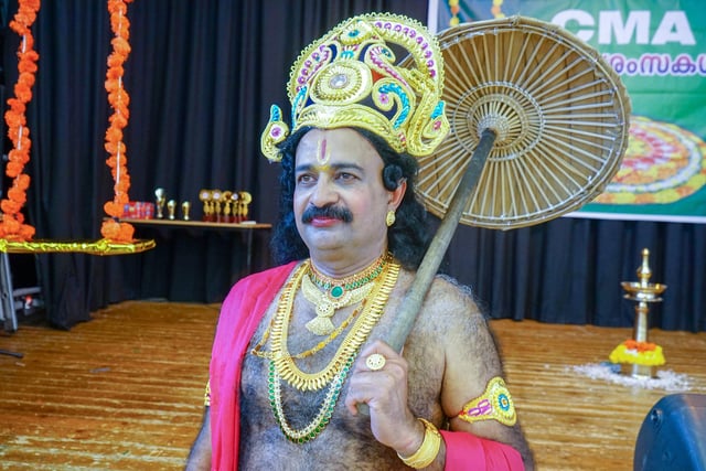 King Mahabali, a legendary king and former ruler of Kerala. It is said that his spirit returns during the Onam festival.