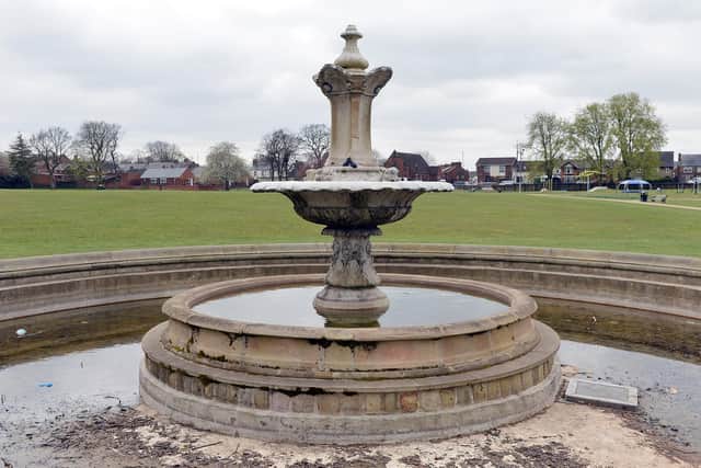 The fountain in Eastwood Park, Hasland, Is out of action.