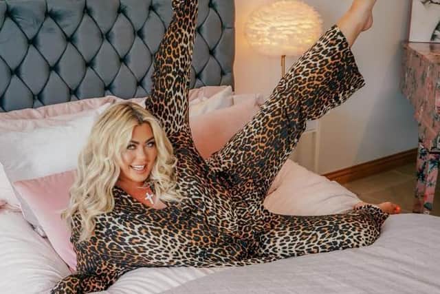 Reality TV star and personality Gemma Collins pictured wearing a Night matching pyjama set.