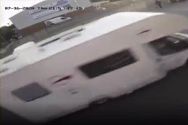 CCTV footage shows thieves steeling a motorhome from a business in Chesterfield in less than seven minutes.