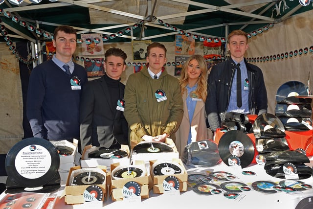 Students from across Derbyshire took part in the Young Enterprise trade fair at Chesterfield market in 2016, pictured are students from Brookfield Community School, Revamped Vinyl, George Spacie, Reece Mellor, Joseph Higginbotham, Eleanor Worthington and Connor Hayes