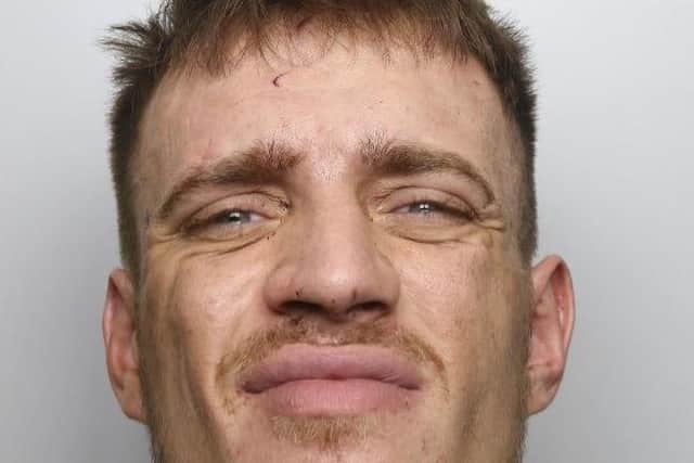 James Hill, 29, formerly of Dale Road, Matlock Bath, pleaded guilty to wounding with intent to cause grievous bodily harm and to possession of an offensive weapon in public, affray, two counts of criminal damage and two counts of assault of an emergency worker He has been jailed for 12 years.