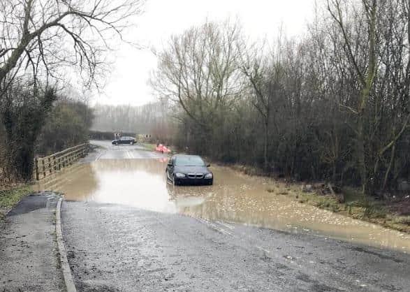 Pictured Is Tom Lane Flooded, At Duckmanton, Where Protestors Have Raised Concerns For A New Housing Scheme