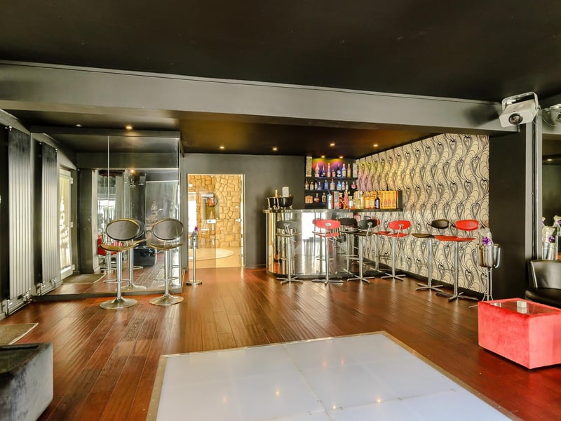 As well as the bar, this room also has an LED dancefloor and music system