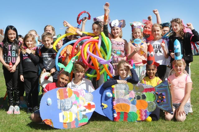 Spire Junior School held a special outdooor assembly with the theme of an under water carnival