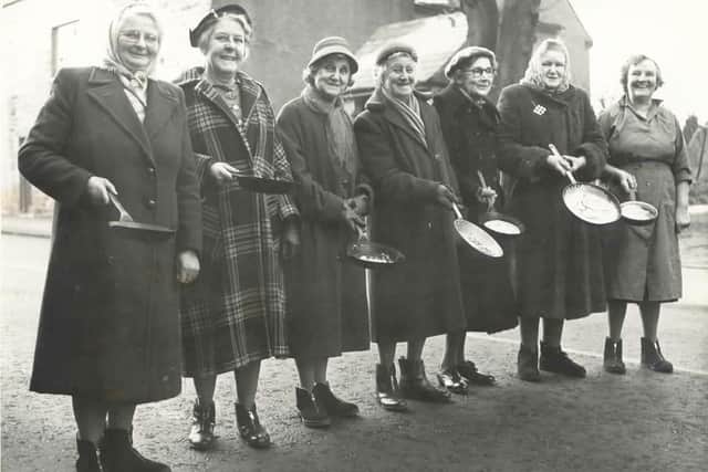The women of Winster raring to go in one of the 1960s pancake races. (Photo: Contributed)