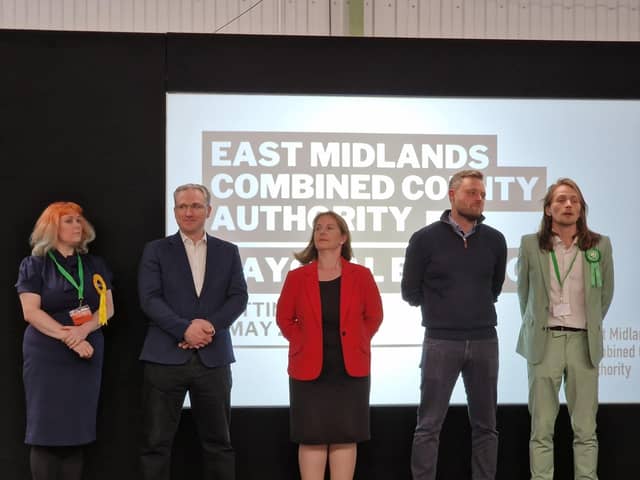Labour's Claire Ward (Centre) Is the Mayor For The East Midlands