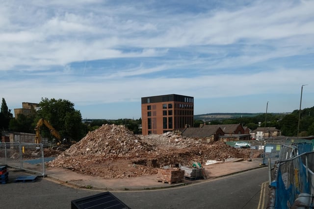 The former hotel site has been demolished, giving views across to the Waterside development