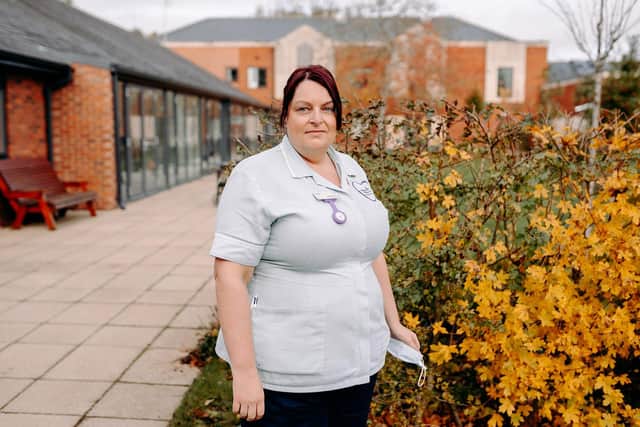 Sarah Warner, healthcare assistant, was inspired to join the Ashgate Hospice team by the care that her stepdad received before he died four years ago (photo: Ellie Rhodes).
