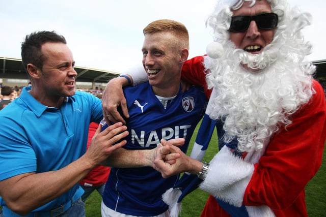 Fans celebrate with Eoin Doyle.