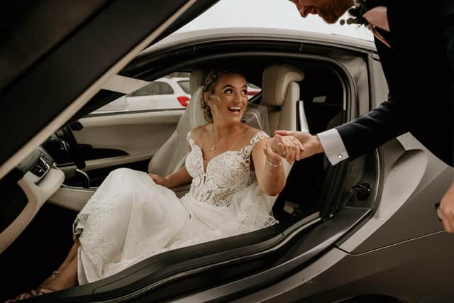 Hannah, who works for the Derbyshire Healthcare NHS foundation Trust, said the couple were ecstatic to discover they had won the free wedding photo package (photo: MattMoore Photography)