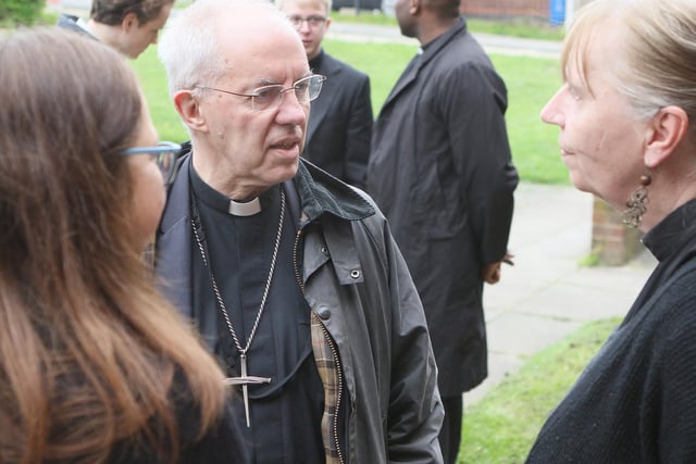 Local clergy welcome the Archbishop of Canterbury to St Augustines, Chesterfield