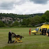 A man has been airlifted to hospital after collapsing near to a school in Matlock (picture: Alastair Newton)