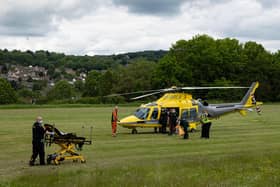 A man has been airlifted to hospital after collapsing near to a school in Matlock (picture: Alastair Newton)
