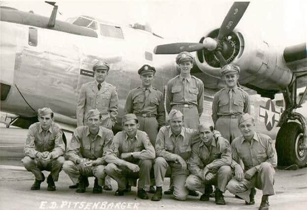 The photo of the plane believed to be Sack Time, with some of its crew who were killed. Cpl Watson is not in the line up because he wasn’t an official member of the crew, he thumbed a lift from one of his friends before the plane went down on Twizle Head Moss.