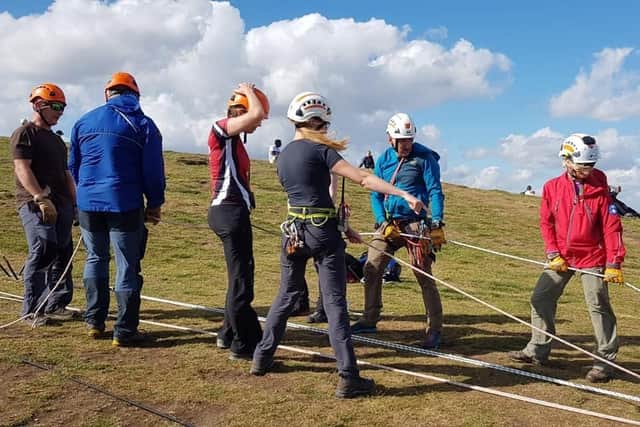 Edale Mountain Rescue Team were called to aid the climber who had become stuck on a crag in the Peak District (picture: Edale Mountain Rescue Team)