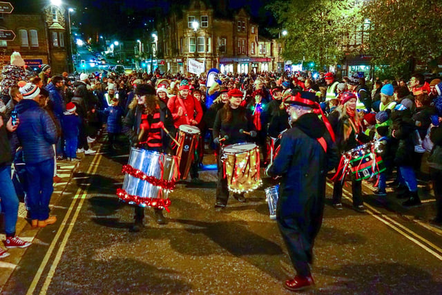 The Belper Boom Bateria set the tempo for the parade as it wound through town.