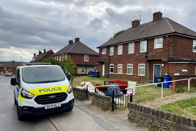 The property on Station Lane, Old Whittington, remained under police cordon this morning
