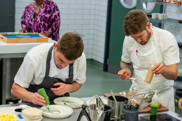 Mark Aisthorpe, left, and Luke French in the Great British Menu kitchen (photo: BBC/Optomen/Ashleigh Brown)