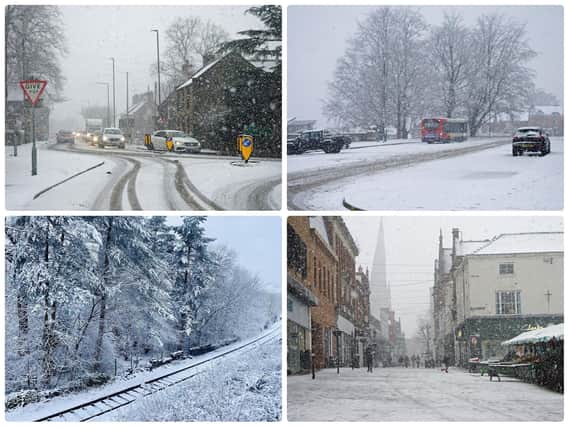 Derbyshire was hit by an arctic blast today - with these photos capturing the snowy conditions across the county.