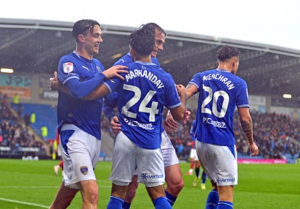 Storming first half: plenty of players were on song for Chesterfield against Crewe
