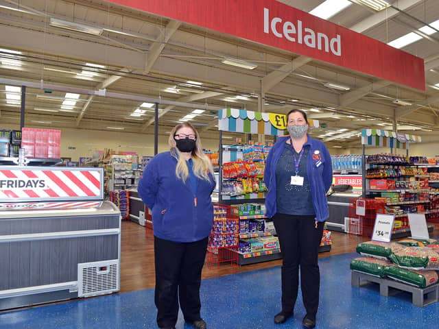 Sneak peek of the new Iceland store in The Range at Chesterfield. Sales assistant Rebecca Nicholls and supervisor Terrie West.