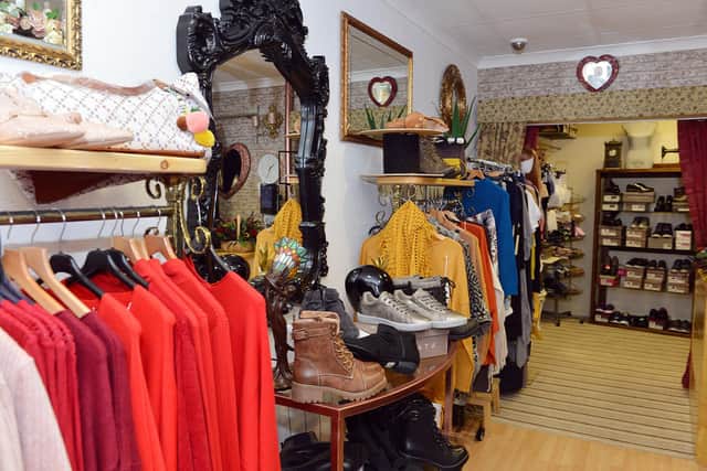 Vogue Fashion Antiques, on Market Place, Bolsover - one of many independent shops in the district.