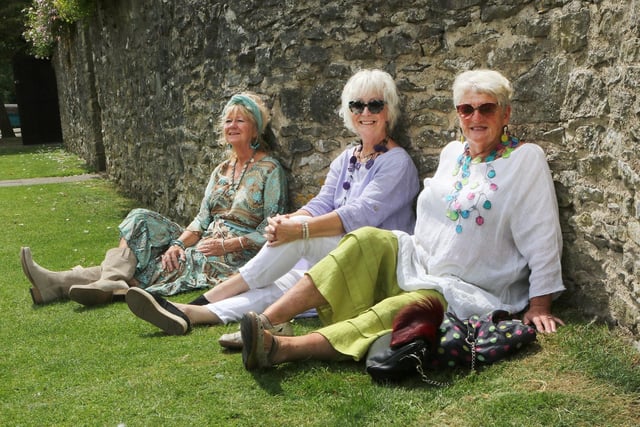 Visitors finding a bit of shade in Bakewell