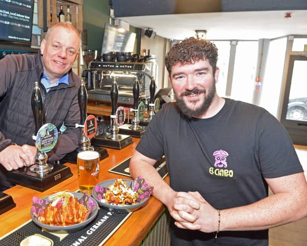 Andy Clarke, one of the co-owners of Ashover Brew Co, is pictured here with Liam from El Chappo - who will be bringing their Mexican offering to the kitchen at The Castle. The tap room is located on Dale Road, taking over the building that was formerly home to the Twenty Ten bar.