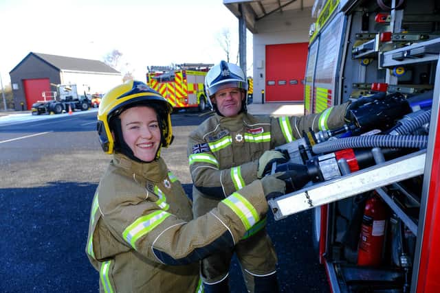 Derbyshire fire & rescue recruit Zoe Mears, 20, will work as a recruit alongside her father Rob, 52.