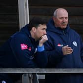 Derbyshire coach Dave Houghton speaks with Billy Godleman during the LV= Insurance County Championship match between at Derbyshire and Nottinghamshire. (Photo by Gareth Copley/Getty Images)