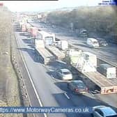 Delays are expected to continue this afternoon. 
Credit: www.motorwaycameras.co.uk