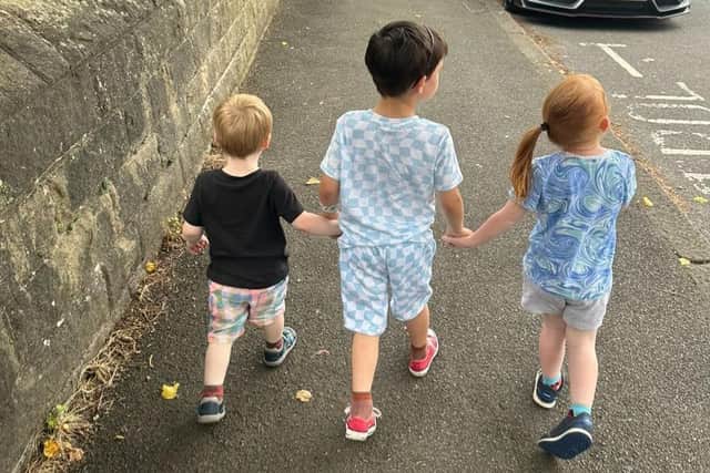 Richard and Danielle's children Jaxon (two), Dylan (five) and Ivy (three)