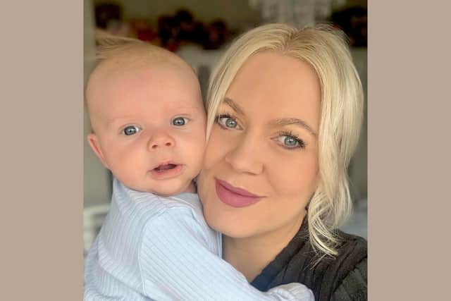 Nicola Mullender is set to brave a 100-mile walking challenge with her 18-week old son Maximus Valentine in a pram.