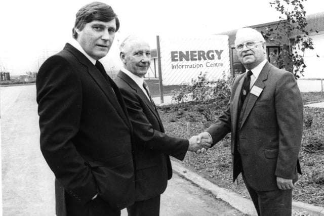 Hartlepool MP Mr Ted Leadbitter officially opened the new energy information centre at Hartlepool power station. Station manager, Mr Cliff Elworthy (centre) and centre designer Mr Derrick Maltby are also in the picture.