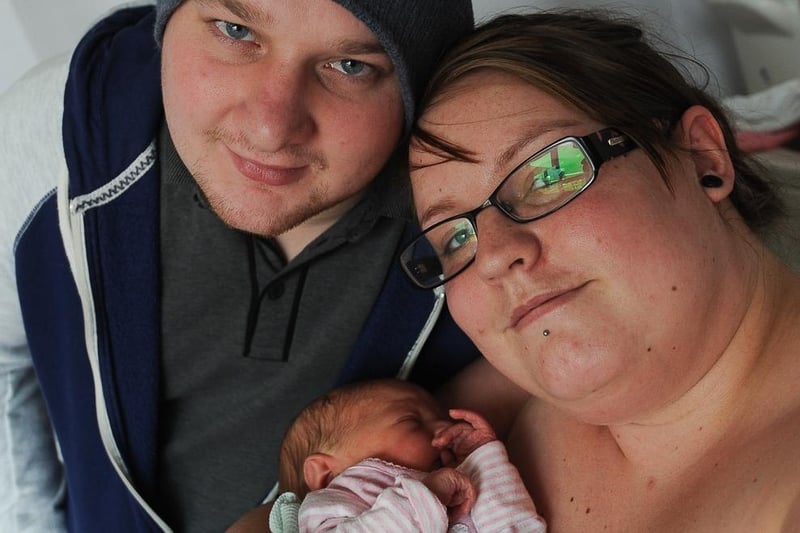 Rebecca Padley and Bradley Thompson with baby Scarlett