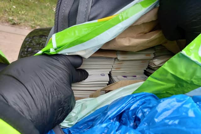 Officers found £55,000 inside an Asda bag for life after they stopped a vehicle in Derbyshire.