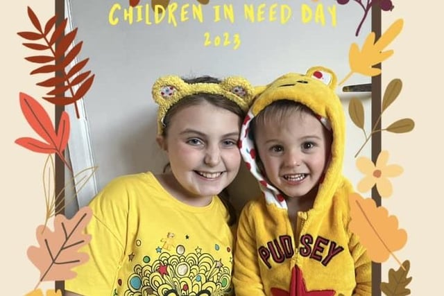 Looking cute dressed up as Pudsey in this photo from Kiri Duffy.