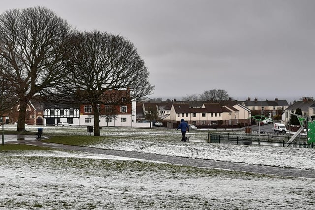 Cold conditions meant that snow lay on the ground in parts of the North East.