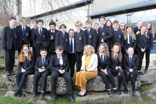 Jan Heron, a long-serving teacher at Buxton Community School, bids farewell to some of her students