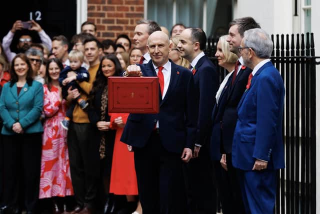 Chancellor John Healey on his way to deliver the budget