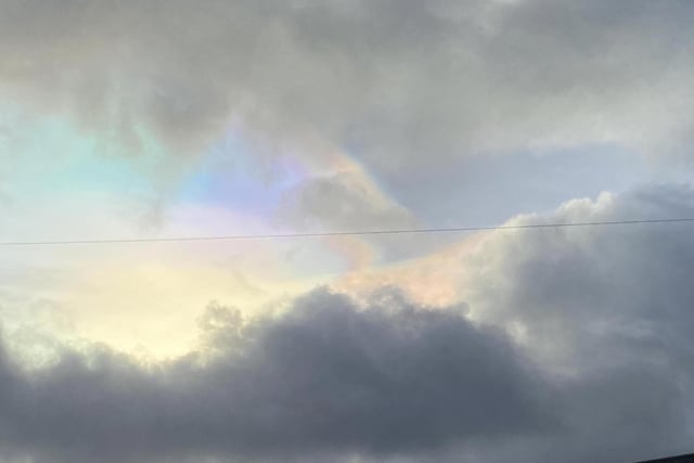 Because of the very low temperatures required, nacreous clouds are usually only visible from the UK when the cold air which circulates around polar regions in the stratosphere  is displaced and hovers temporarily over the UK. Photo Heather Louise King